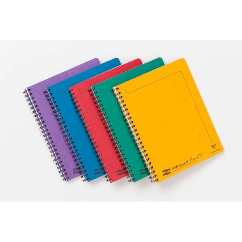 Notemaker+ Europa cahier reliure intégrale A4+ 240 pages détachables perforé 4 trous ligné + marge - Assortiment A