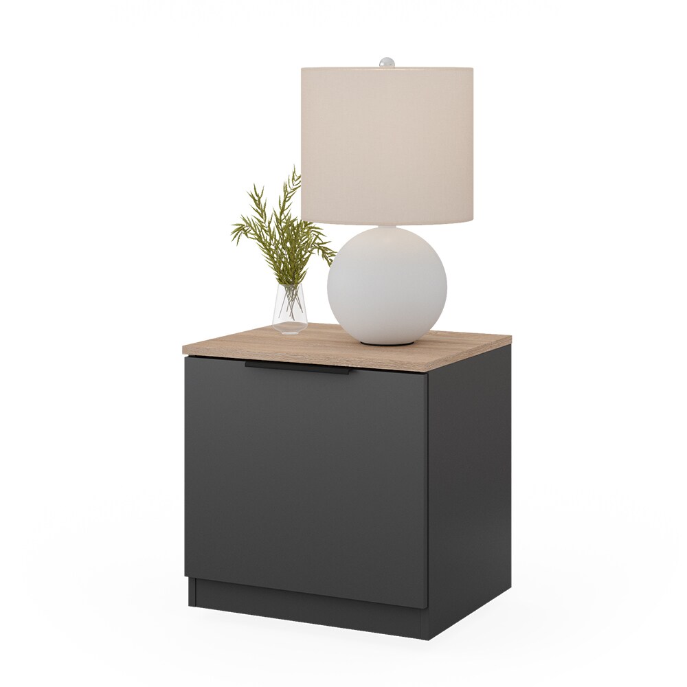 Vicco Nachttisch Betti, 50 x 50 cm, Anthrazit Sonoma mit 1 Klappe, Schlafzimmer