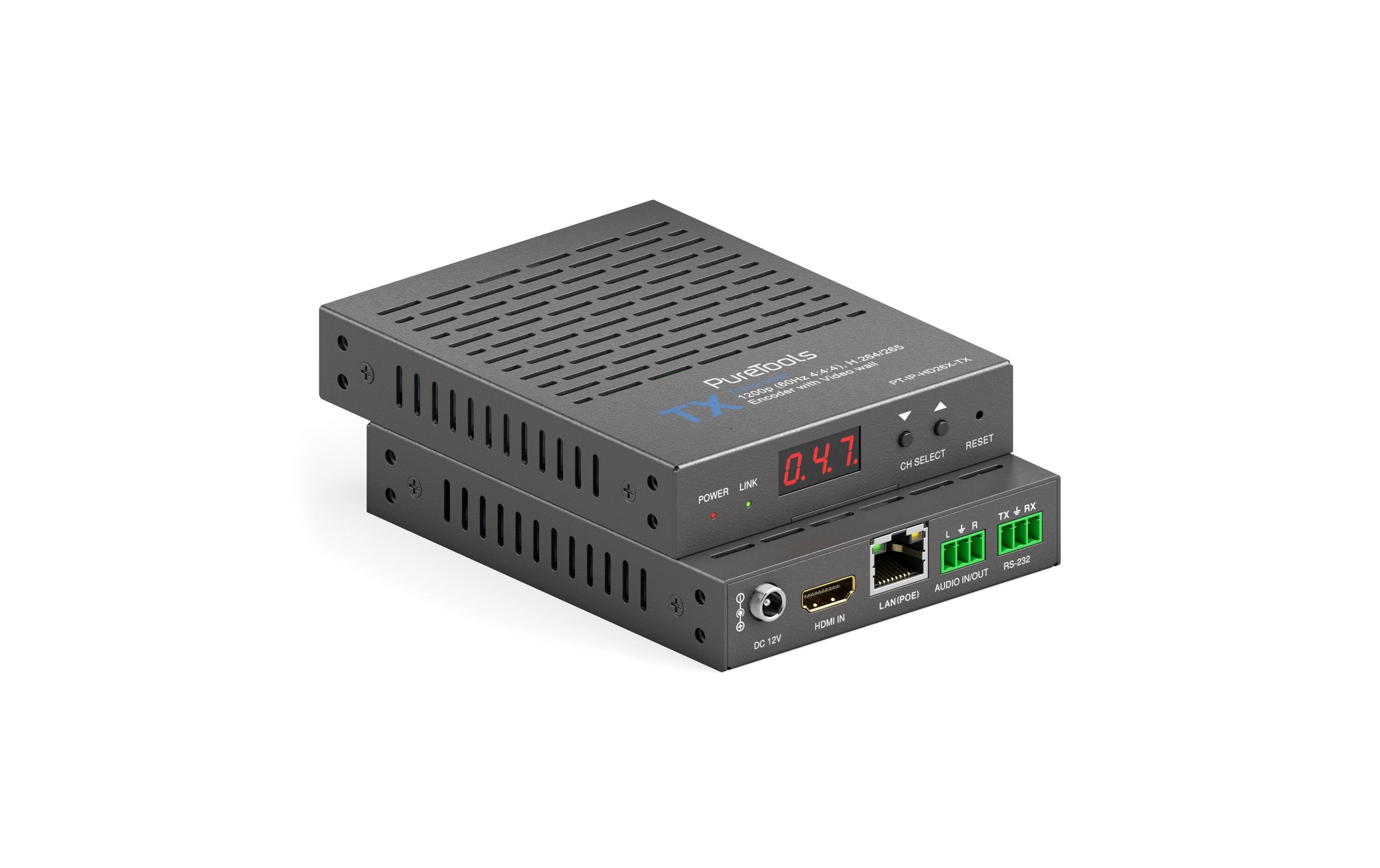 IP Transmitter PT-IP-HD26X-TX HDMI<br>HDMI IP Transmitter, H.264 / 265 IP-Streaming-Decoder mit Video Wall