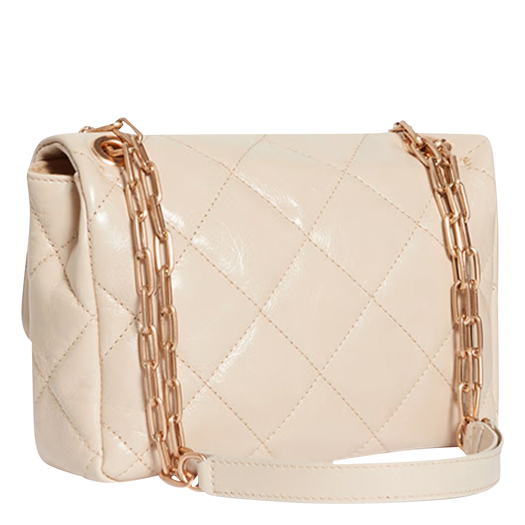 GRAND MOON - Sac bandoulière en cuir | Beige
