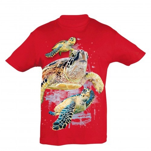 Camiseta Red Turtle Friends para meninos