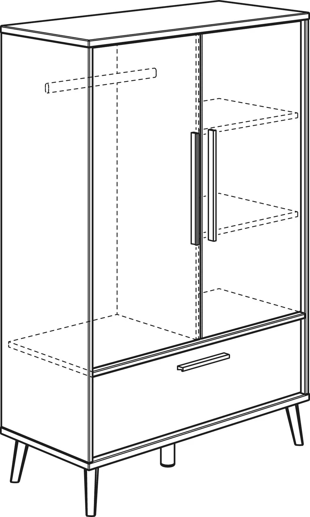 Kleiderschrank Eefje 95 x 139 cm