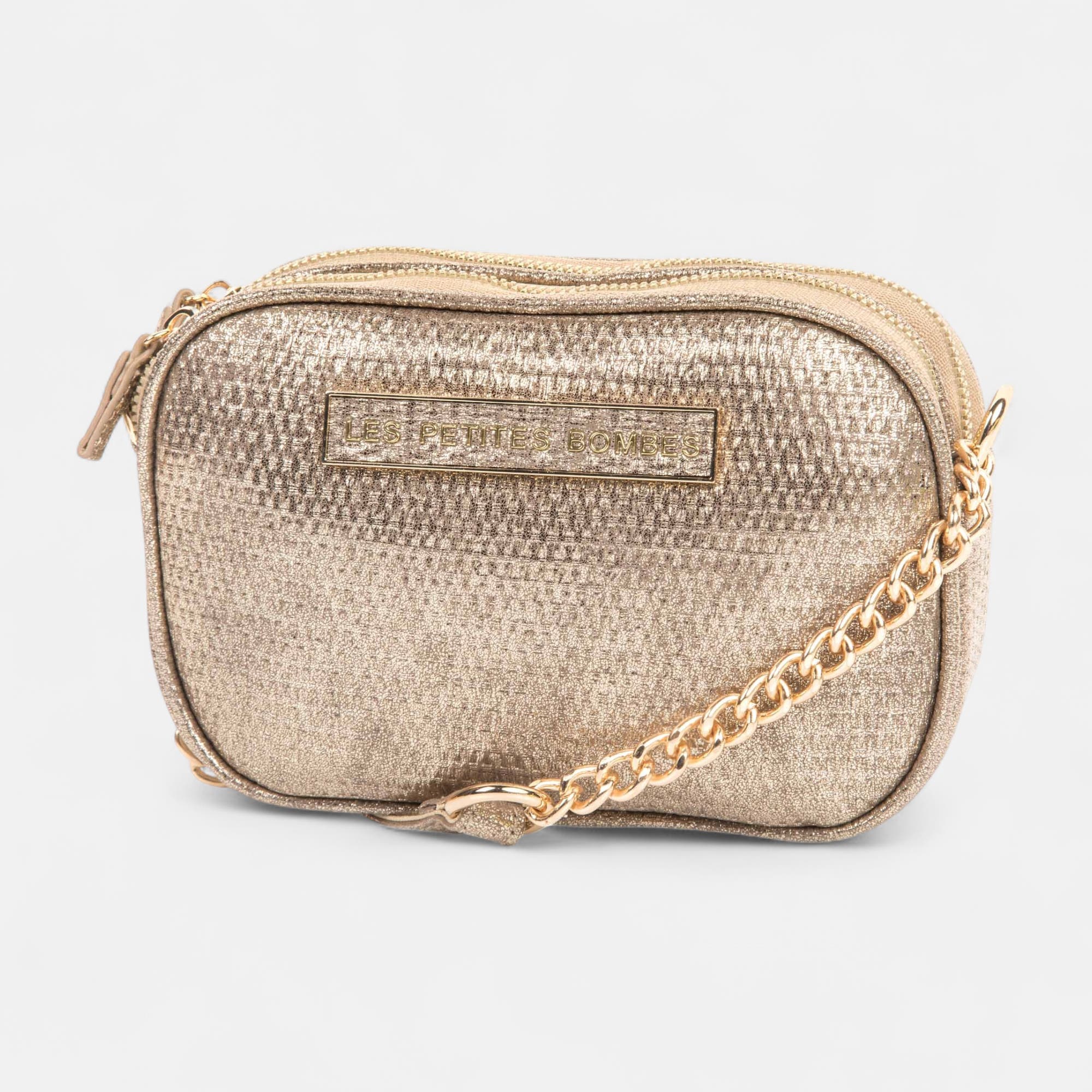 Sac bandoulière or