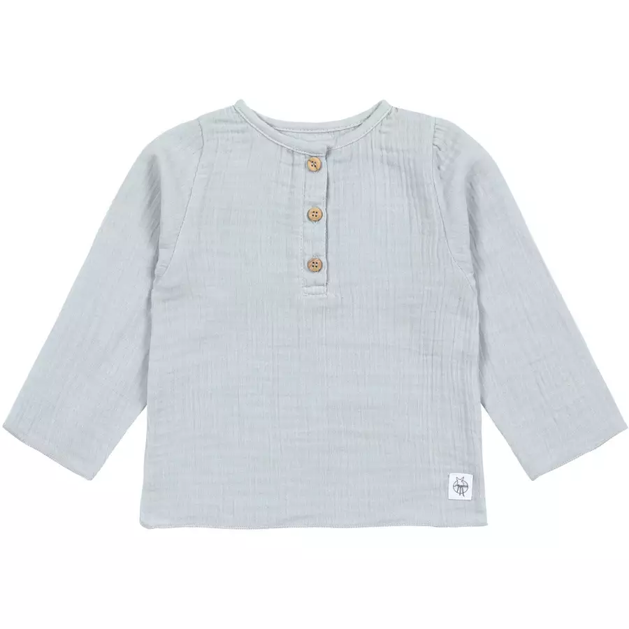 LÄSSIG Musselin Langarmshirt powder blue