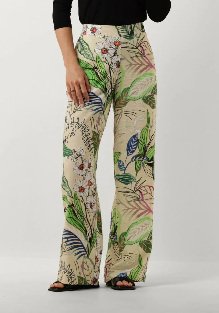 JANSEN AMSTERDAM zand jansen amsterdam wijde broek wb429 printed long pants