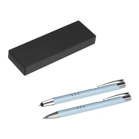 Livepac Office Metall Schreibset / Touchpen Kugelschreiber + Kugelschreiber / pastell blau