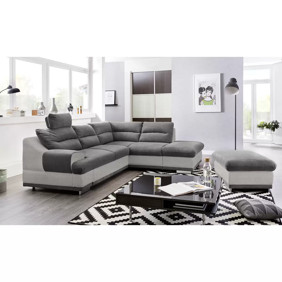 Loungehocker Seaside Hellgrau