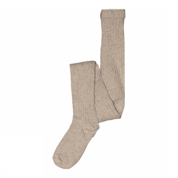 Wool Rib Tights brown melange - MP - Rumpetroll