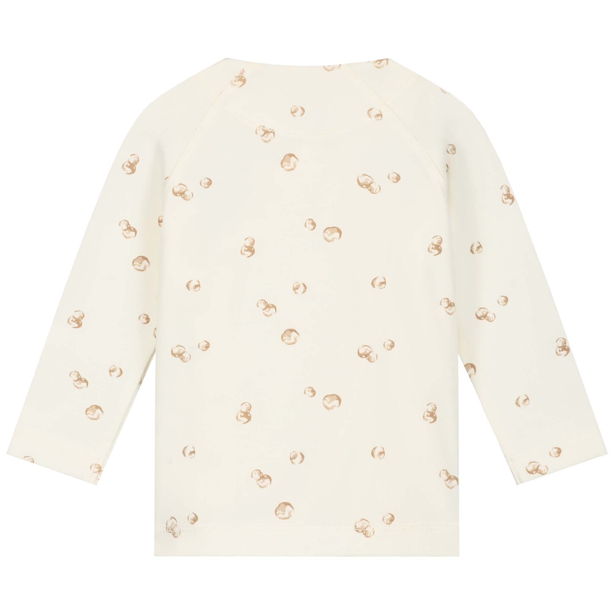 Prénatal newborn overslagshirt lange mouwen all over print beige