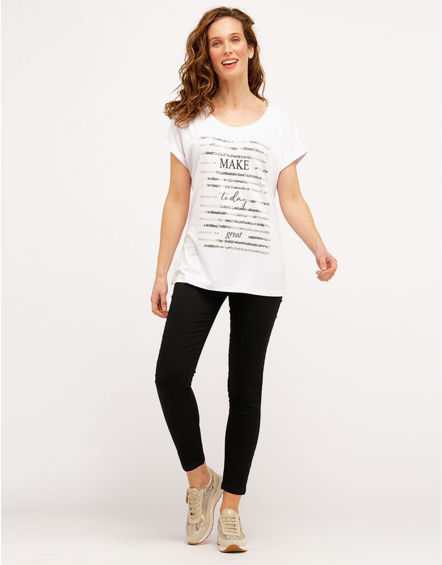 T-shirt blanc sequins