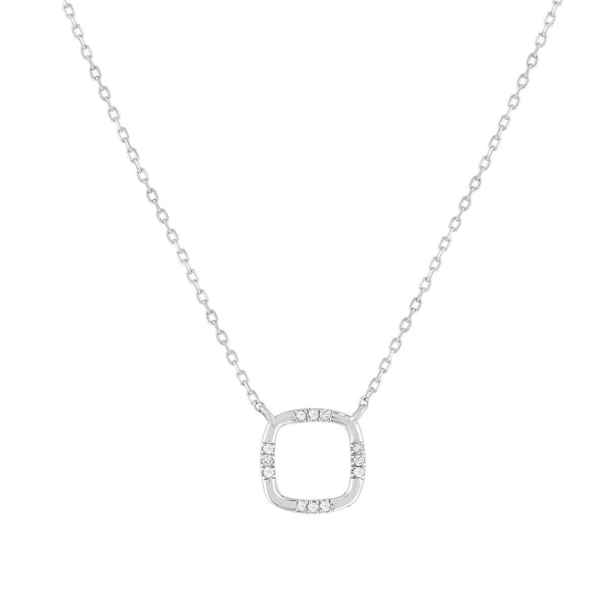 Collier or 375 blanc diamants