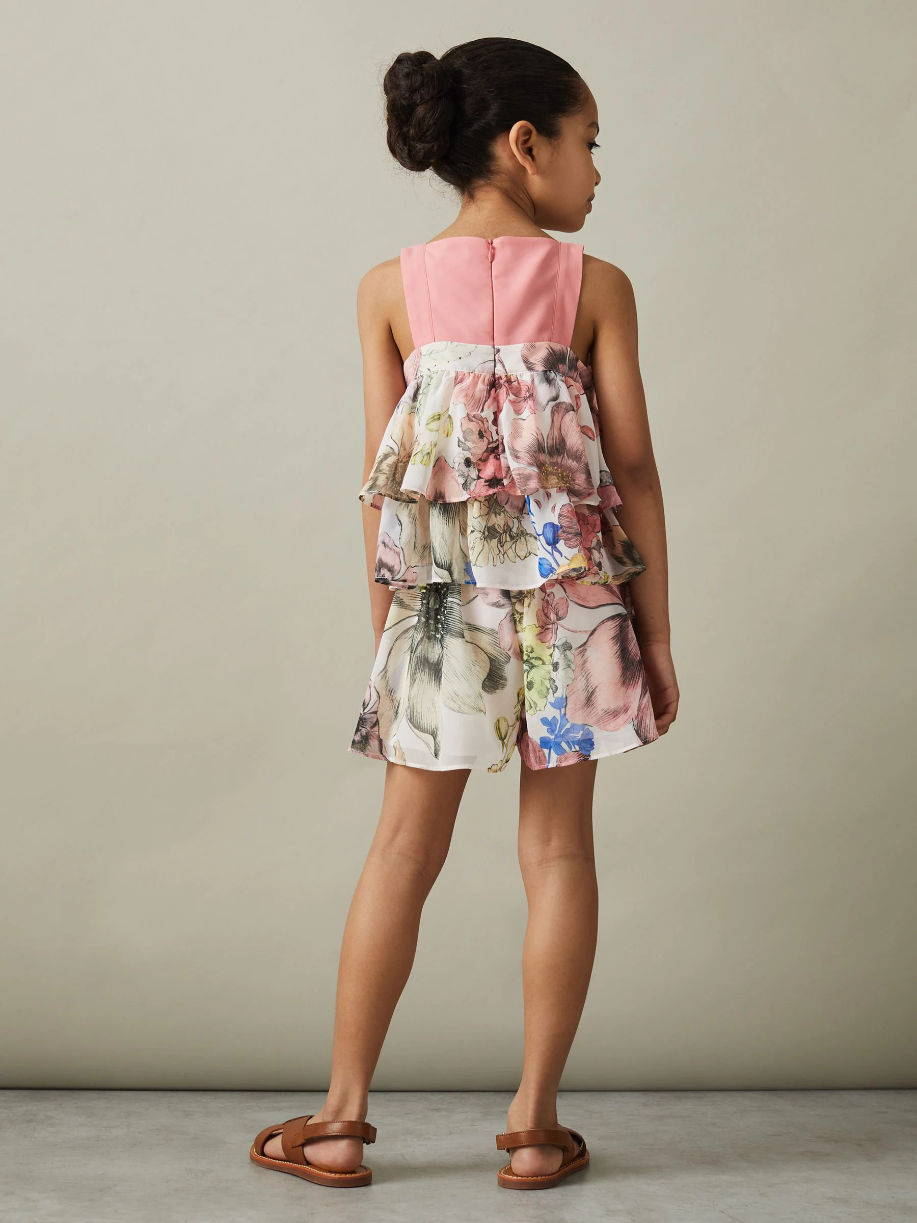 Reiss Arina gelaagde top met bloemenprint van set