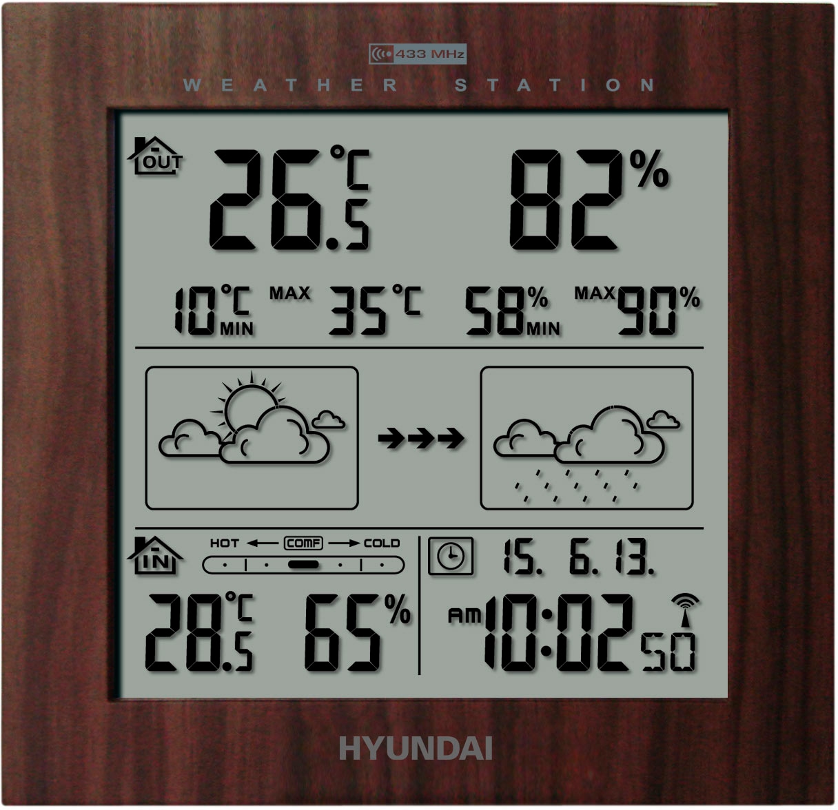 Hyundai Wetterstation »Hyundai WS2244W« (mit Aussensensor)