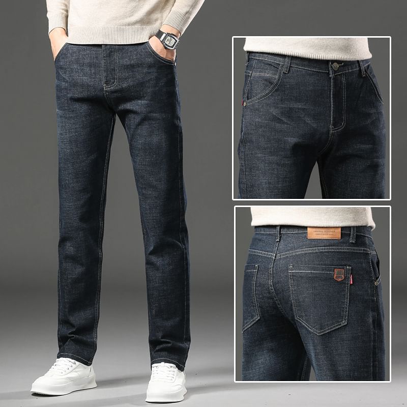 Denimic - Mid Rise Washed Straight Leg Jeans
