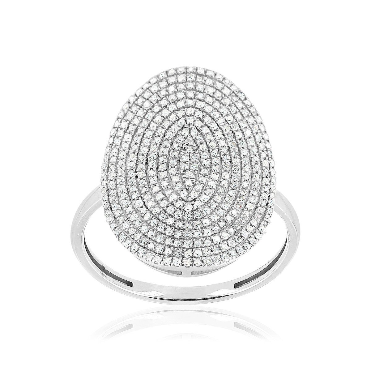Bague or 375 blanc diamant