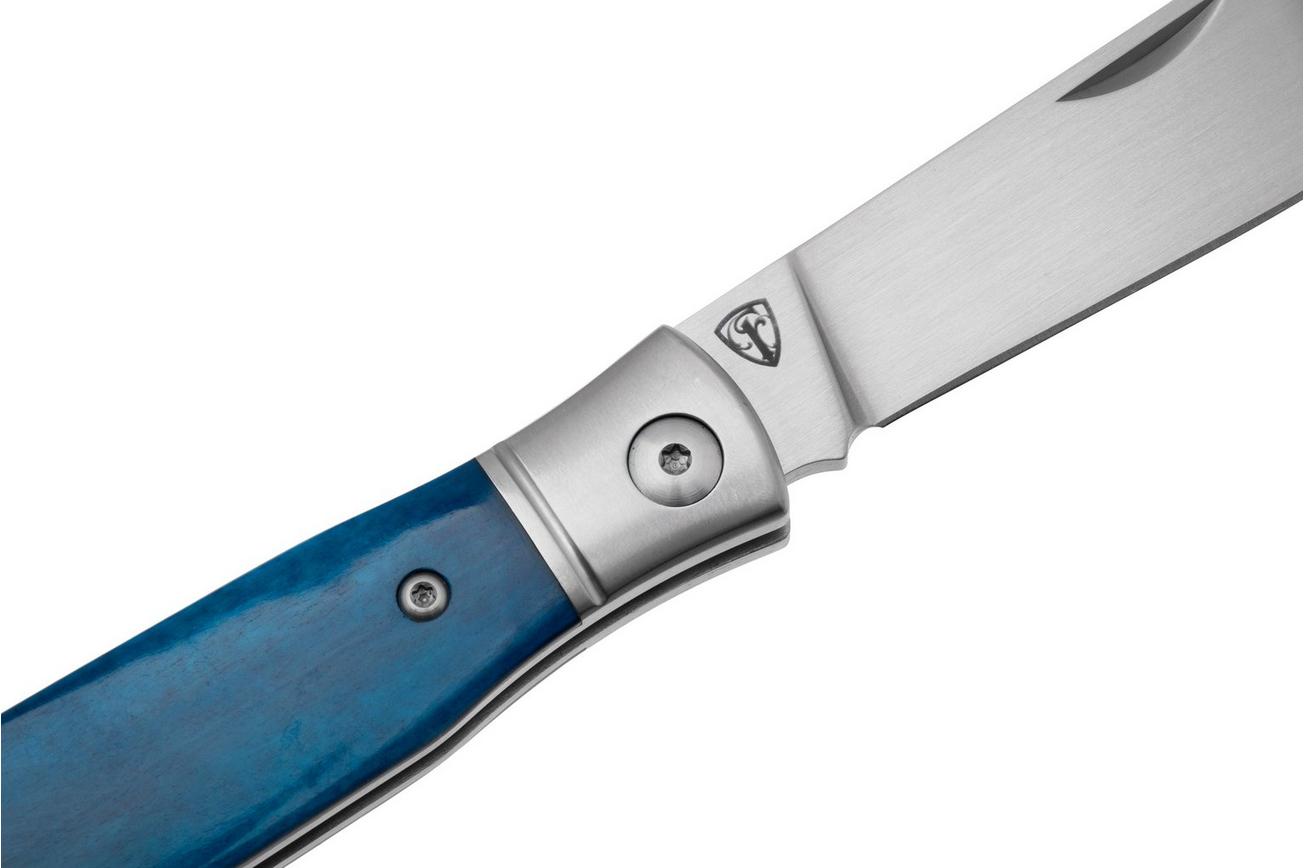QSP Knife Jumping Jack QS167-B Satin 14C28N, Blue Bone, zakmes