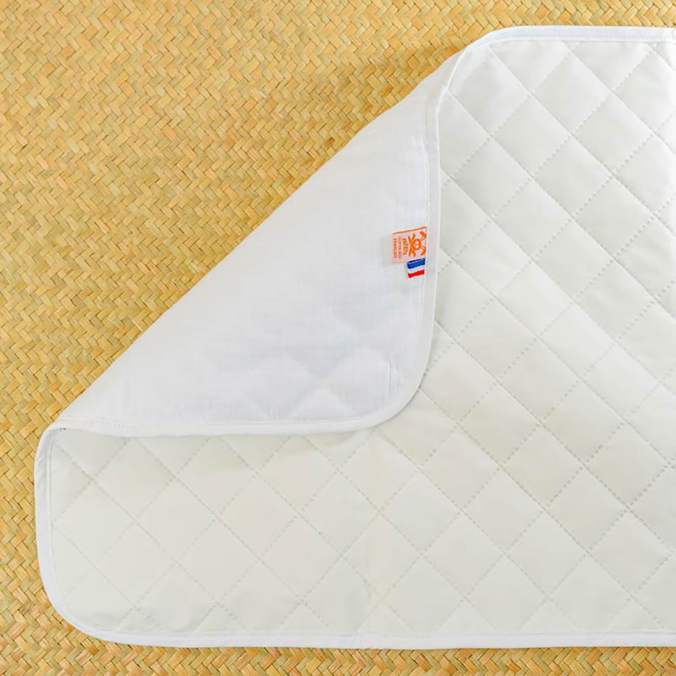 Papate Tapis à Langer Nomade en Coton Bio blanc - 65x42 cm