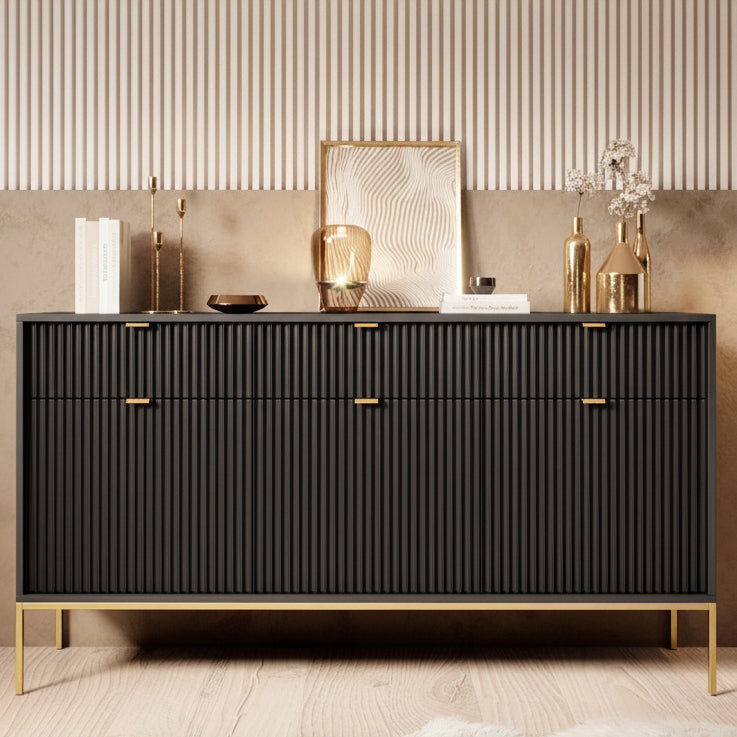 Navil 2 - Dressoir - Zwart - 154x39x83 cm