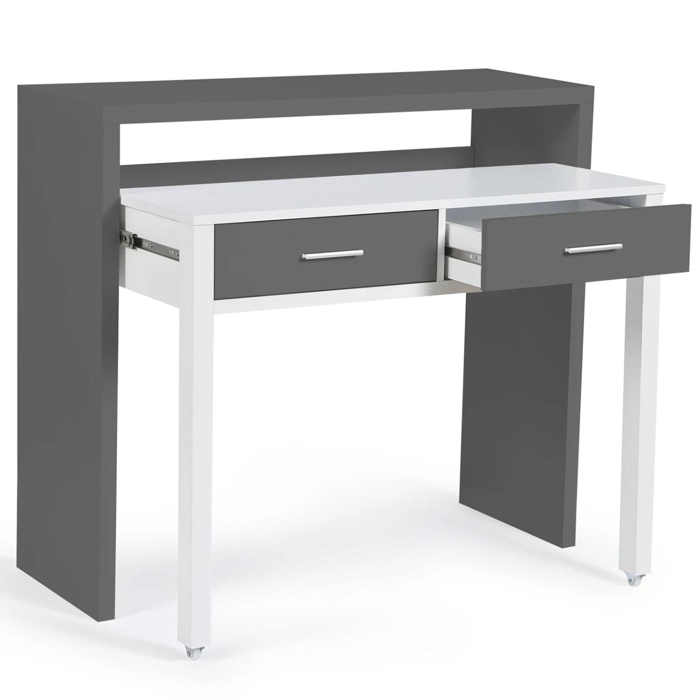 Bureau extensible MAX gris et blanc