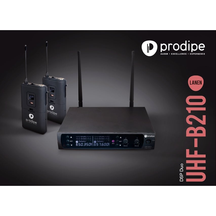 Prodipe UHF B210 DSP DUO draadloos systeem (630 - 680 MHz)