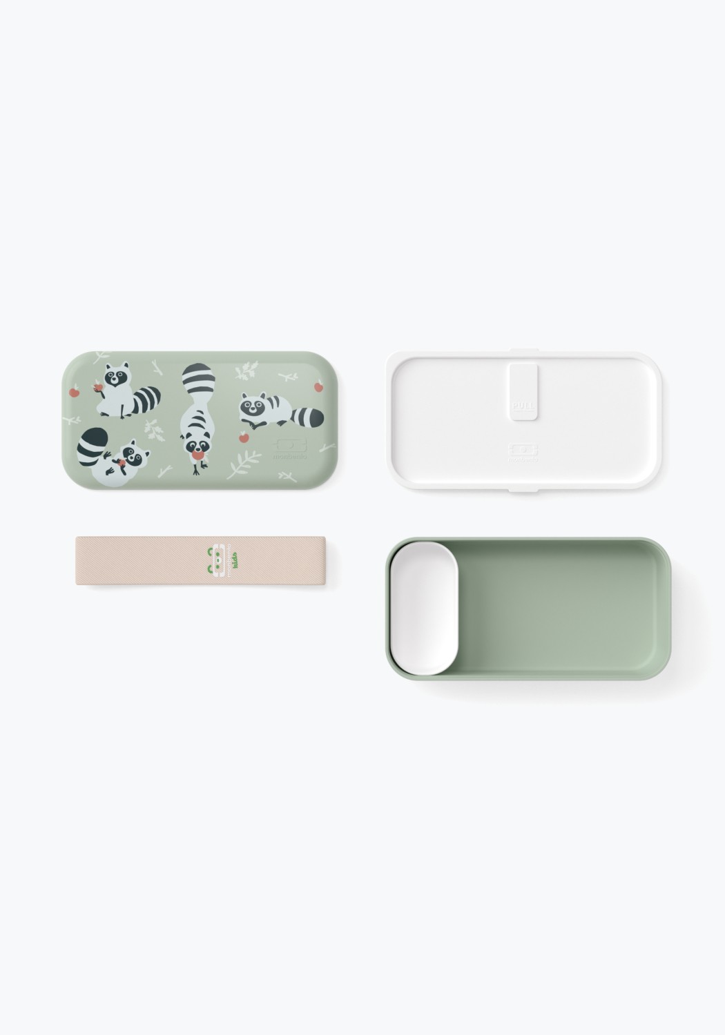 Monbento Kinder-Lunchbox Foodie Green Raccoon