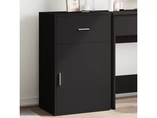 Armoire de rangement noir 56,5x39x90 cm bois d'ingénierie