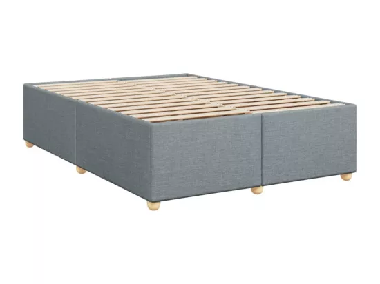 Sommier à lattes de lit avec matelas Gris clair 140x190cm Tissu