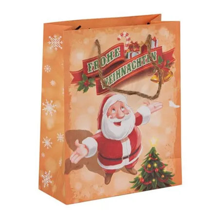 Idena Geschenktasche Retro Weihnachten, 23 x 18 x 8 cm