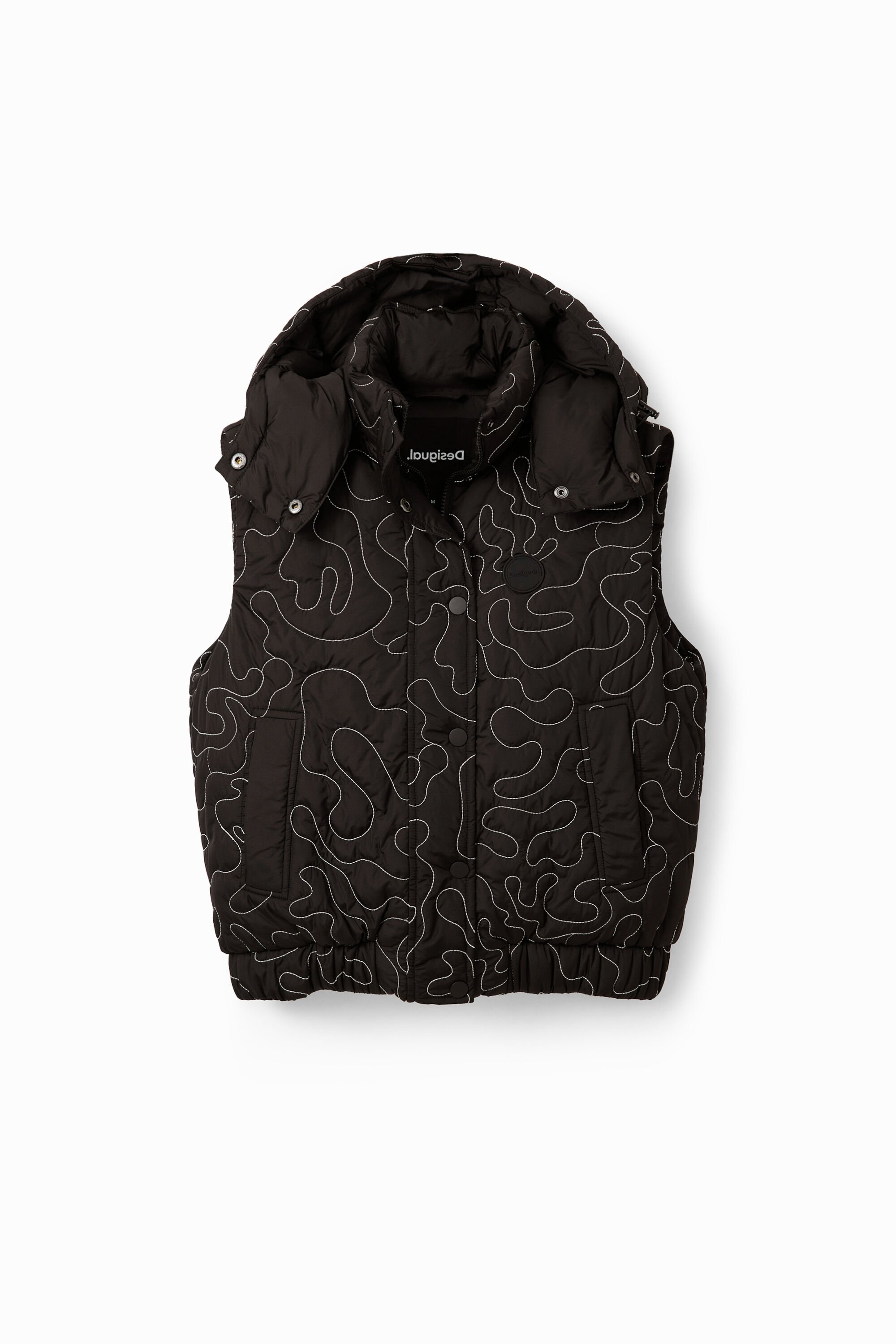 Gilet matelassé capuche surpiqûres
