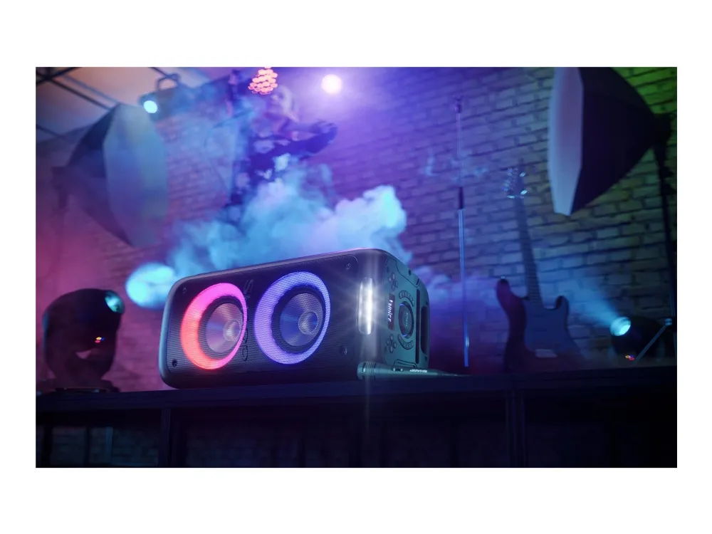 Sharp XParty Street Beat PS-949 - Festhøjttaler - trådløs - Bluetooth - App-kontrolleret - sort (gitterfarve - sort)