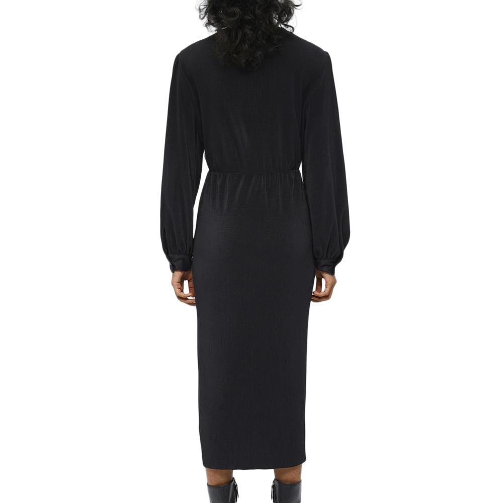 Object Robe Longue Plissé Noir Femme Object Shila