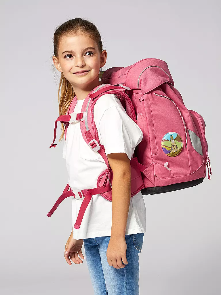 ERGOBAG Schultaschen Set 6tlg Pack Lamas in Bärjamas rosa