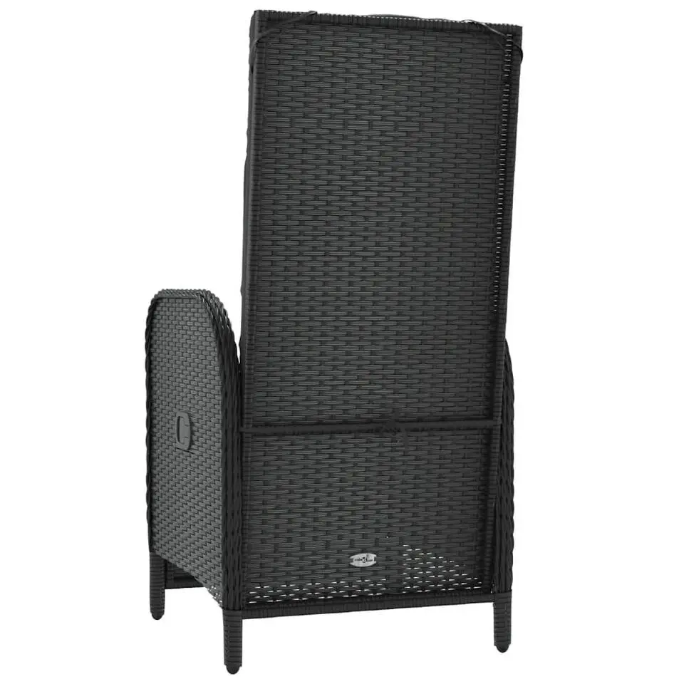 vidaXL - Tuinstoelen - Zwart - Poly rattan - 2 stuks - Verstelbaar - Met kussens