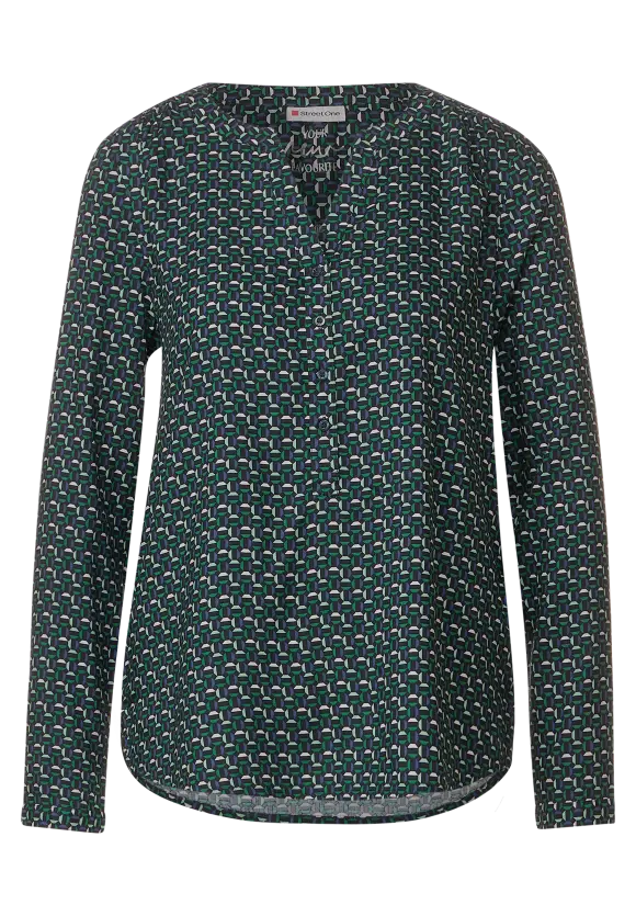 Viskose Bluse mit Print - gentle green