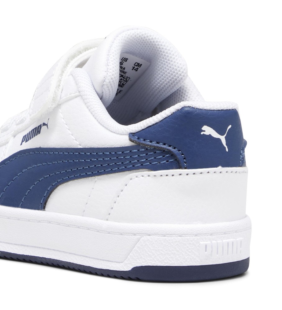 Tênis Puma Caven 2.0, branco e azul.