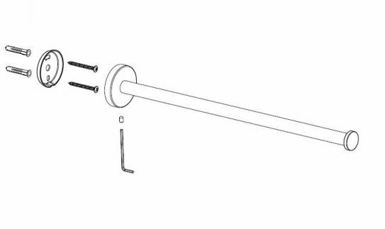 Mueller Hilton handdoekrek 1-armig RVS
