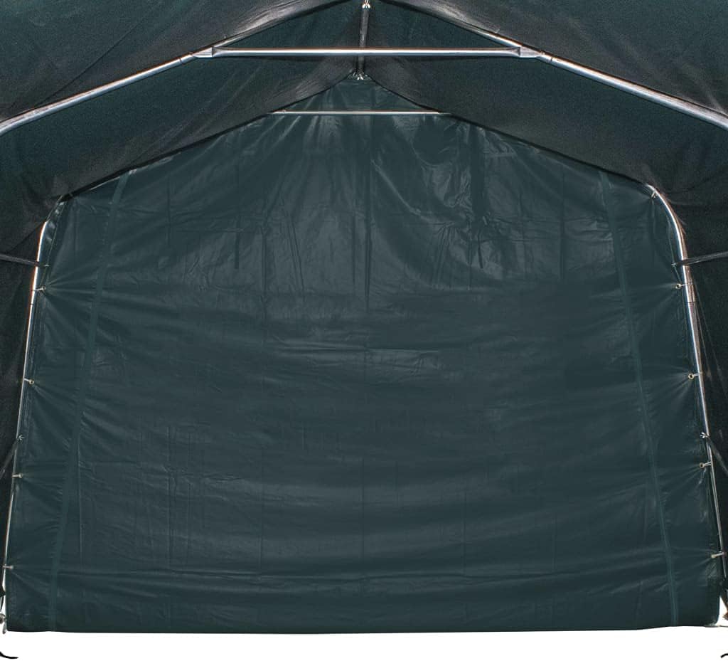 Hommdiy Weidezelt PVC 550 g/m² 3,3×3,2 m Dunkelgrün Weideunterstand Offenstall Weidehütte Pferde Schafe Kühe Unterstand Stall Shelter Stahl
