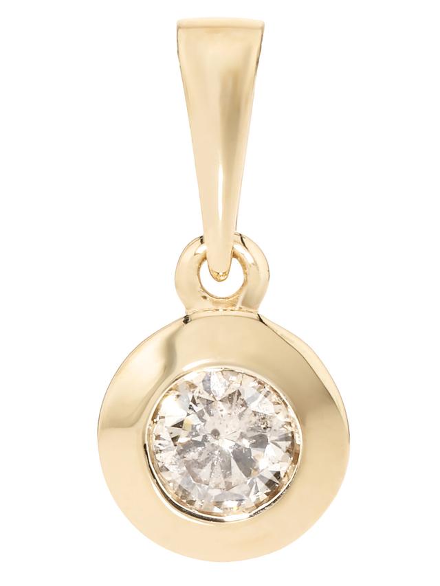 Solitär-Anhänger, Brillant, Champagnerfarbe., Gold 375