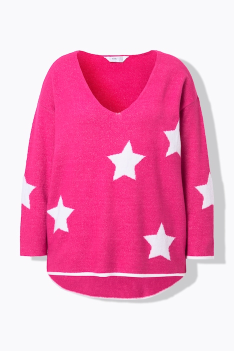 Pullover, oversized, Sterne, Langarm