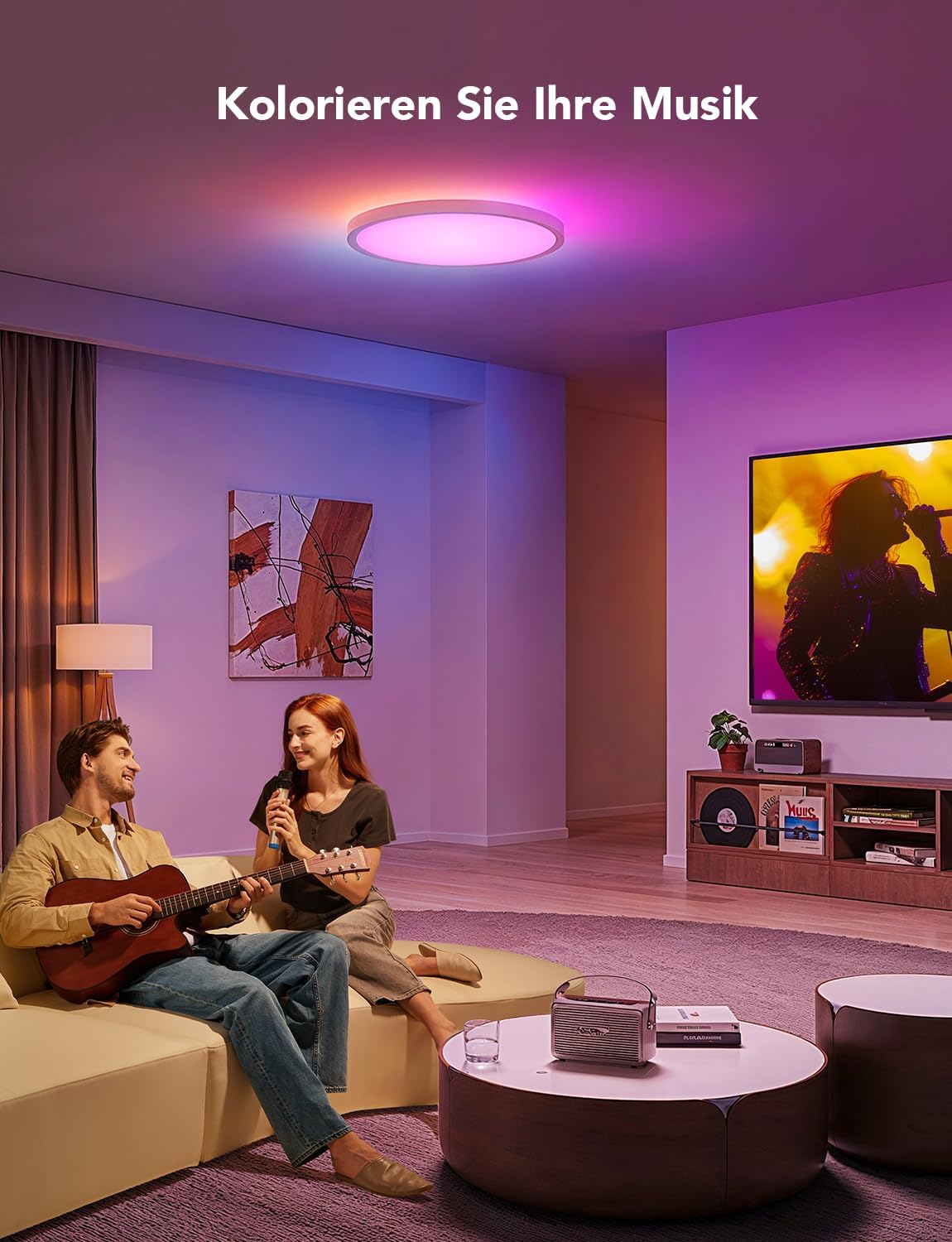 Govee Deckenleuchte RGBIC Smart, 24W Ø30cm Led Deckenleuchte dimmbar, Deckenlampe Led mit 16 Millionen DIY Farben, Kompatibel mit Alexa &  Assistant, für Schlafzimmer, 2 Stück