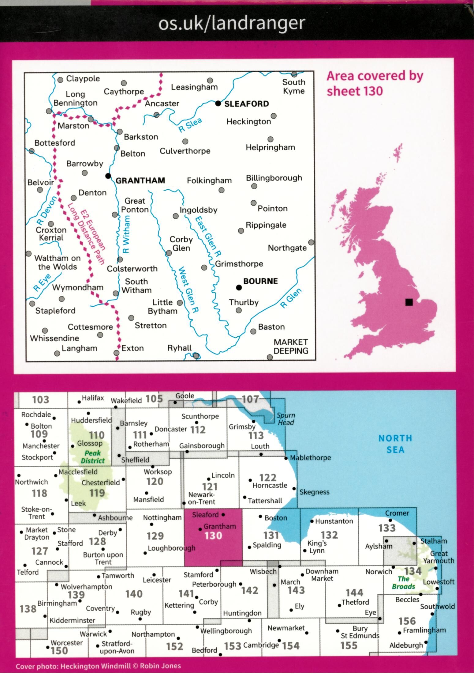 ORDNANCE SURVEY - 130 GB GRANTHAM 1 50 000