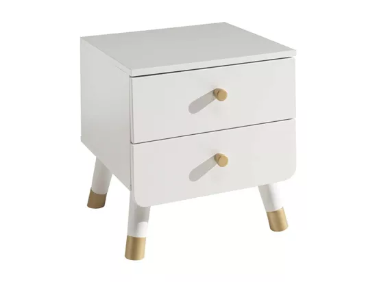 TINY WHITE - Chambre Complète 90x200cm + Armoire 2 Portes