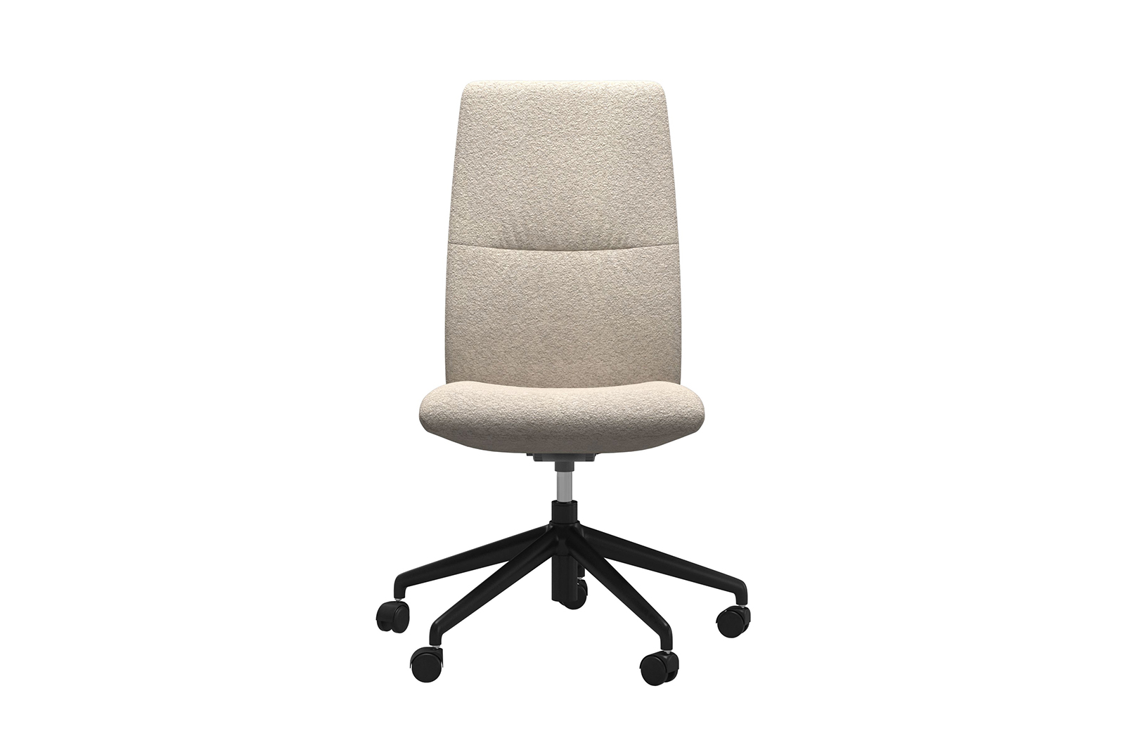 Mint kontorstol Høy stol i tekstil Orchid Off White uten arm og med matt sort understell