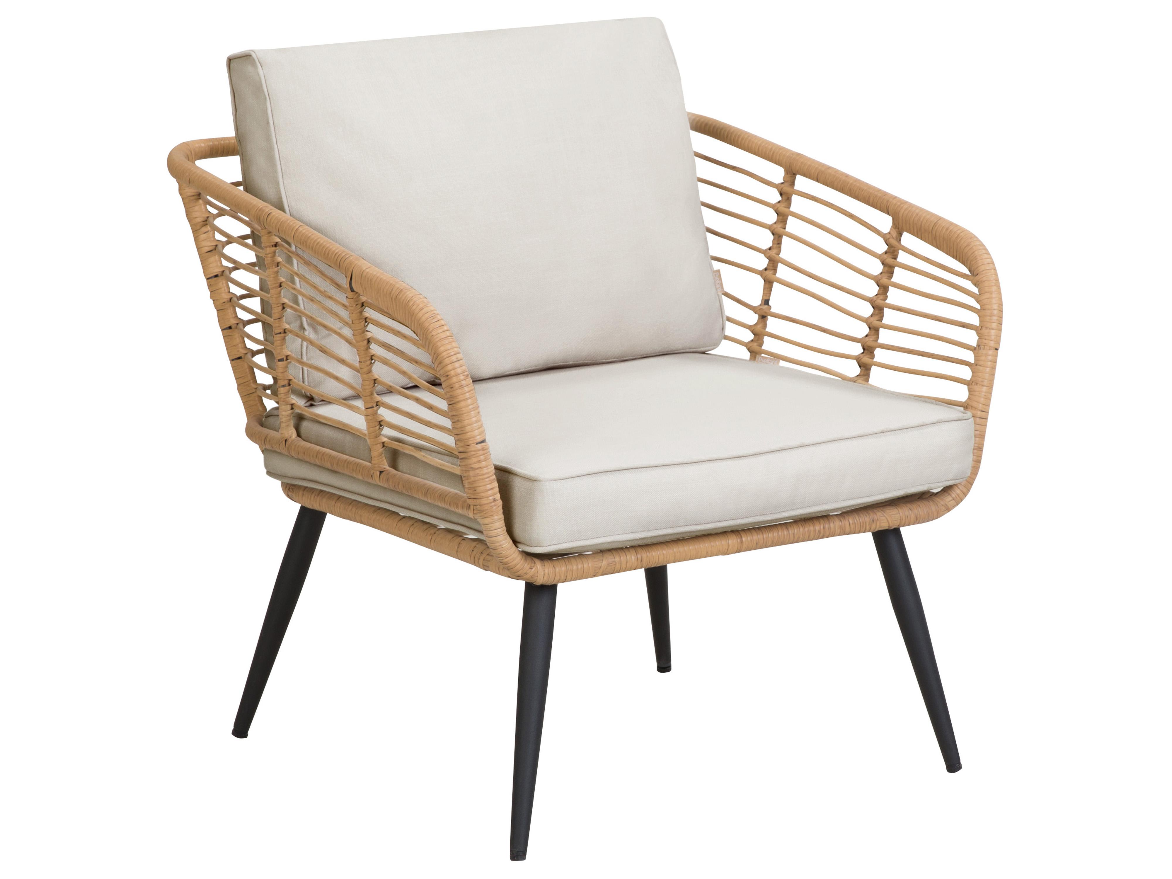 Loungeset met tafel 4-zits CORINTH II PE rotan Natuurlijk