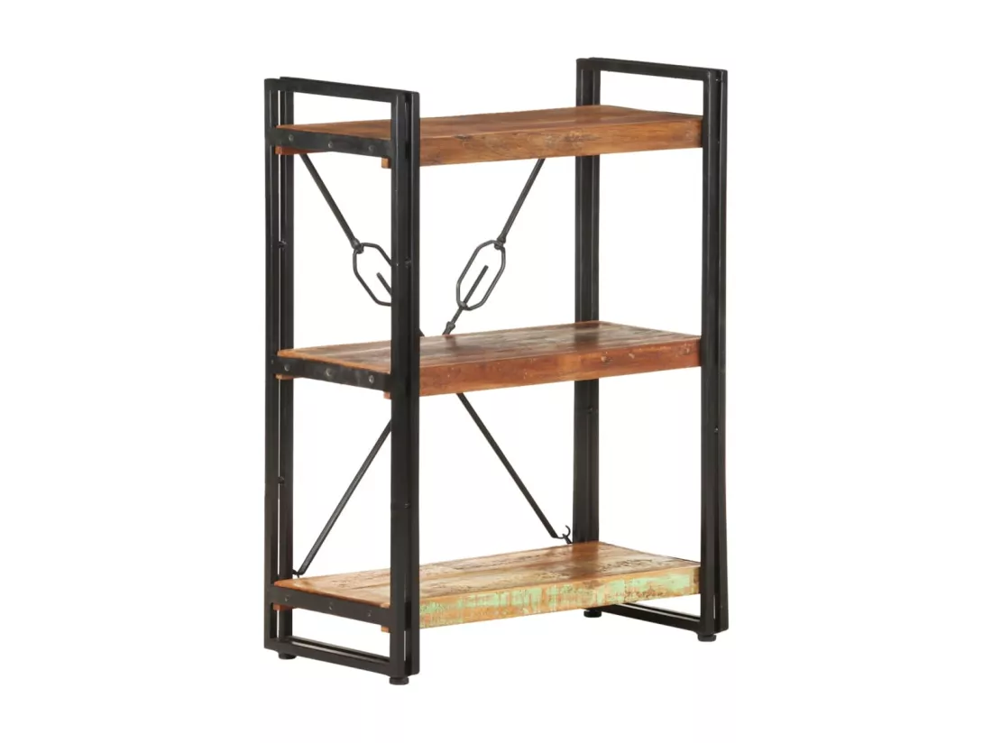 Bibliothèque à 3 niveaux 60x30x80cm Bois de récupération massif