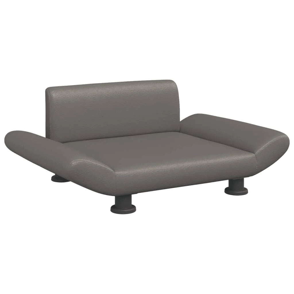 Cama para cães vidaXL em couro sintético, cinza, 70x45x28 cm