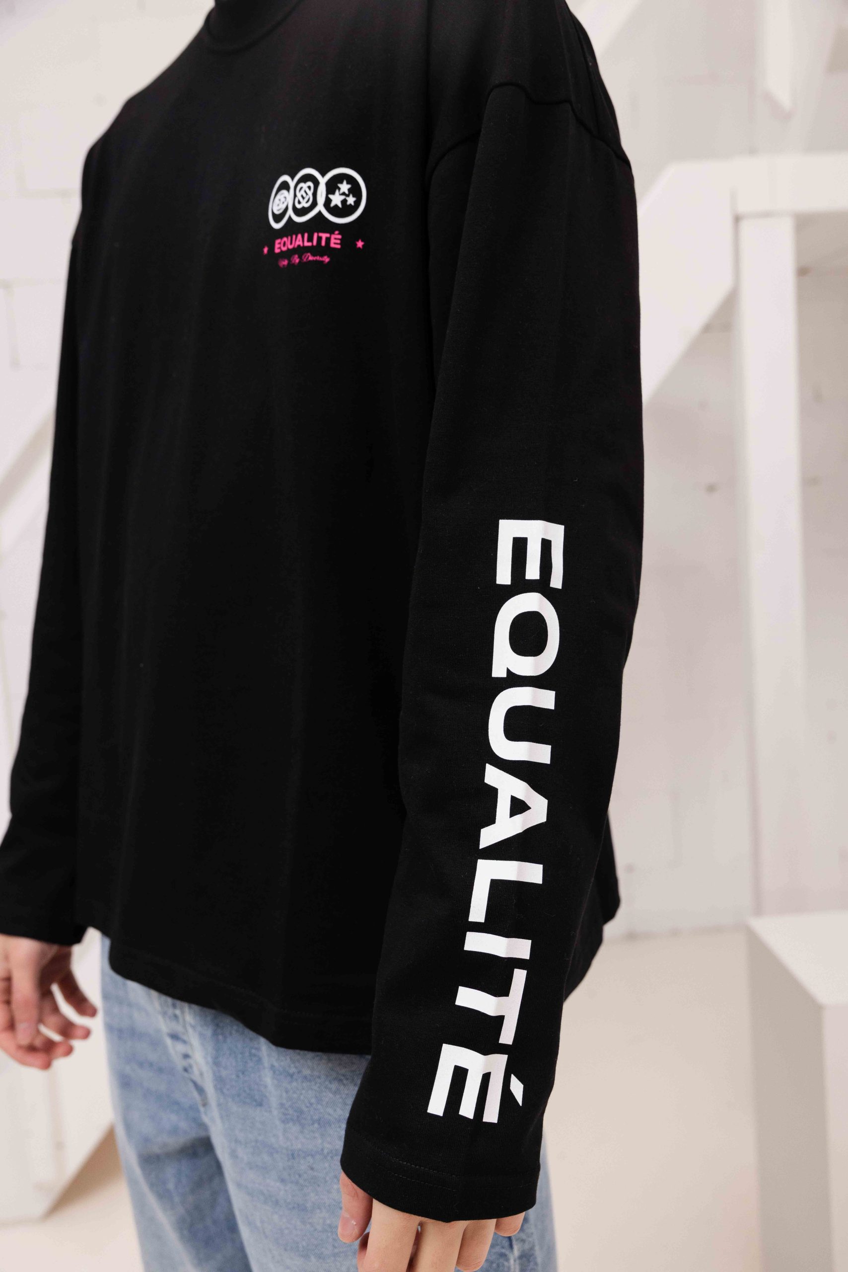 Equalité Universe Longsleeve T-Shirt Heren Zwart/Roze