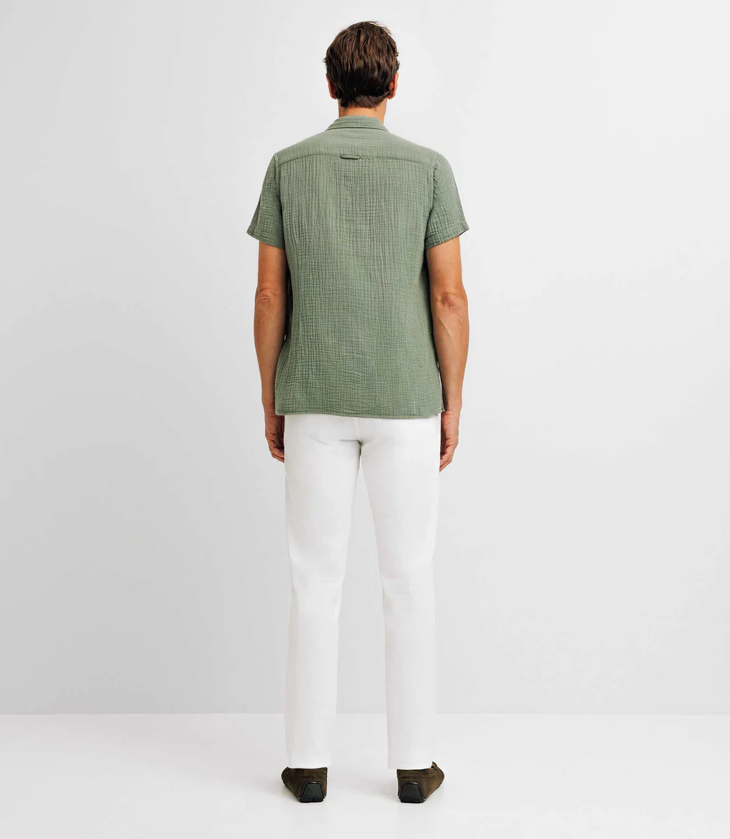 Chemise casual en coton verte