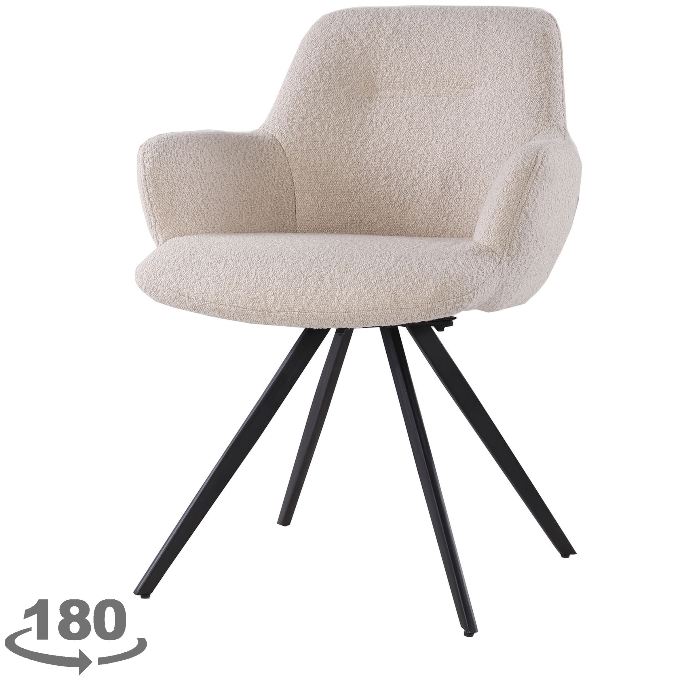 Eetkamerstoel Boucle Beige Doreen B61 x D65 x H83 cm