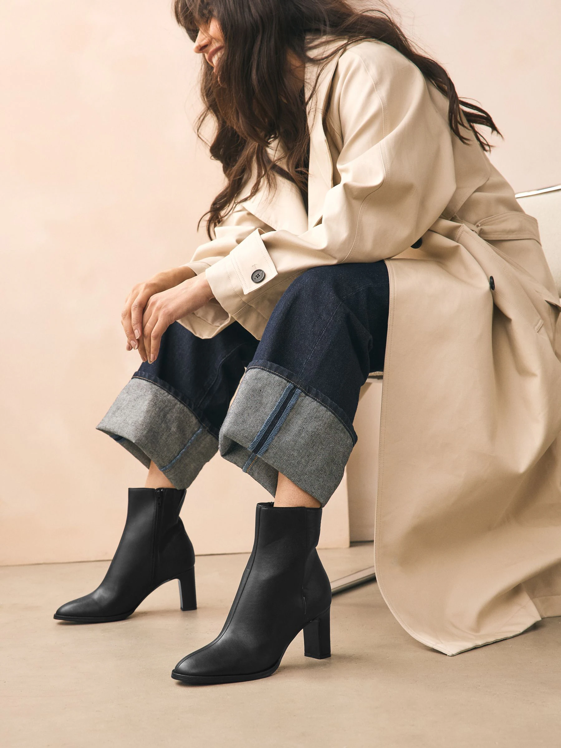 Zwart - Forever Comfort® - Enkellaarzen met blokhak